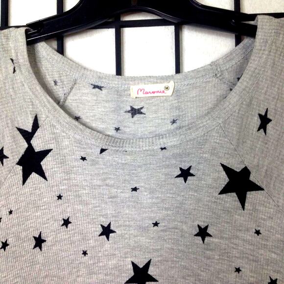 Anthropologie Maronie Star Top Heather Grey M - Picture 2 of 12
